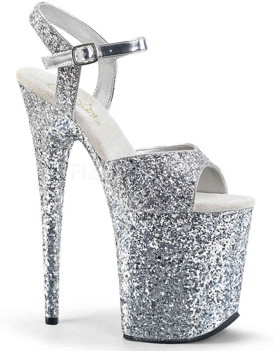 EU 36 = US 6 | FLAMINGO-810LG | 8 Heel, 4 PF Glitter Ankle Strap Sandal